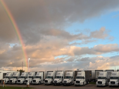 Inontime Trucks with rainbow background